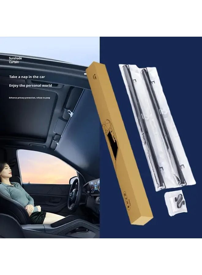 1 Set Automatic Retractable Car Windshield Sunshade UV Heat Protection Universal Fit - Image 4